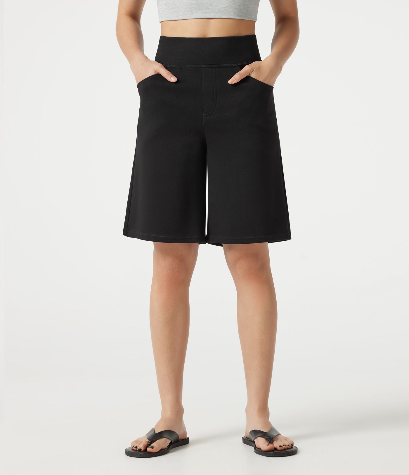 Short ample casual taille haute 25,5 cm avec poches