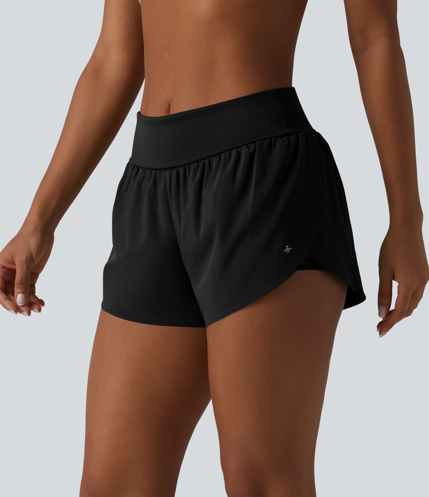 Breezeful™ Short de sport 2 en 1 taille très haute rabattable ourlet croisé à séchage rapide avec poches