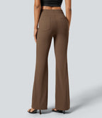 Pantalon tailleur légèrement évasé taille haute avec poches arrière Halara Flex™