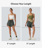 Short de running 2-en-1 taille mi-haute 12,5 cm avec cordon, ourlet incurvé, mesh contrasté et poches