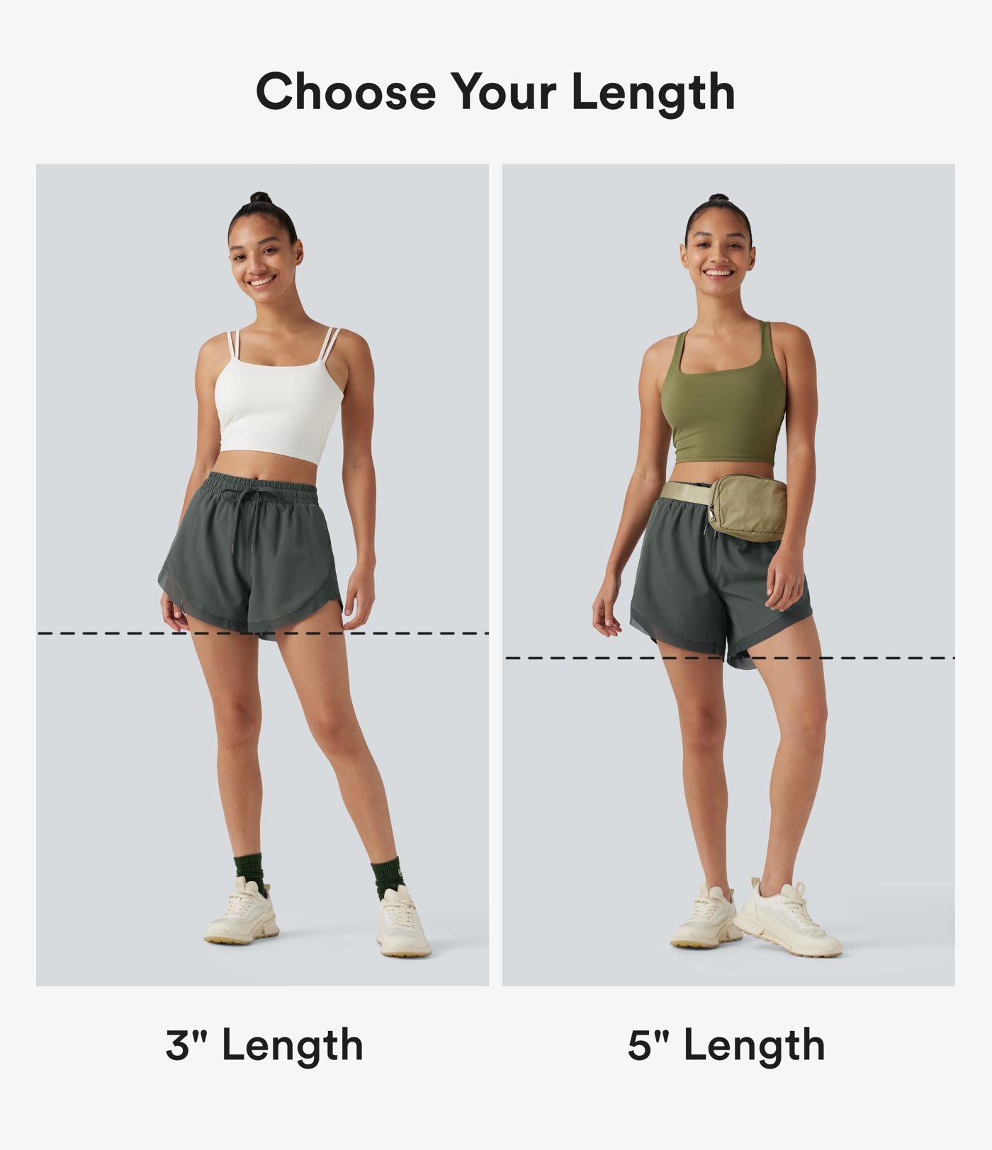 Short de running 2-en-1 taille mi-haute 12,5 cm avec cordon, ourlet incurvé, mesh contrasté et poches