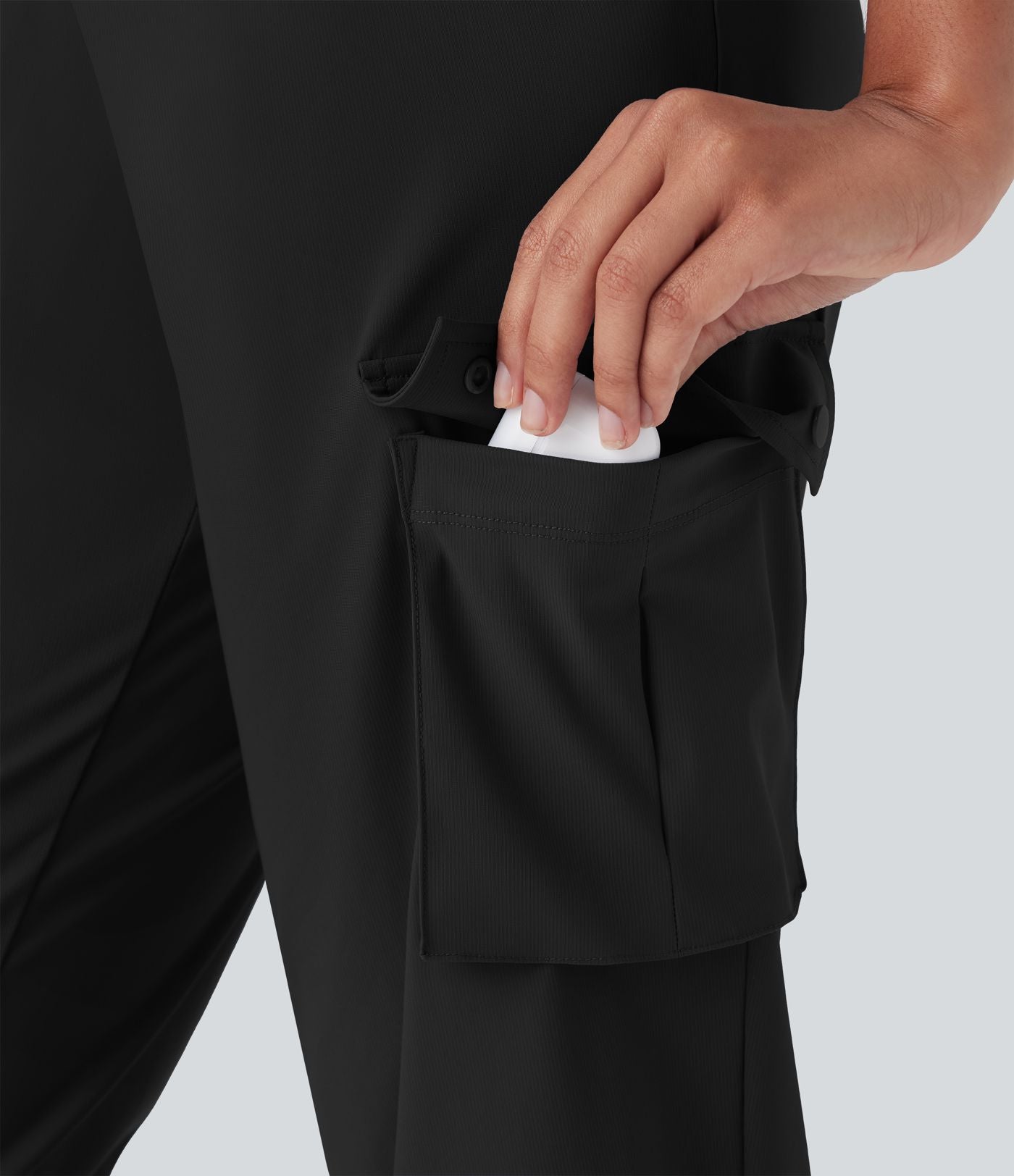 Pantacourt cargo de danse à taille haute avec cordon à séchage rapide avec poches