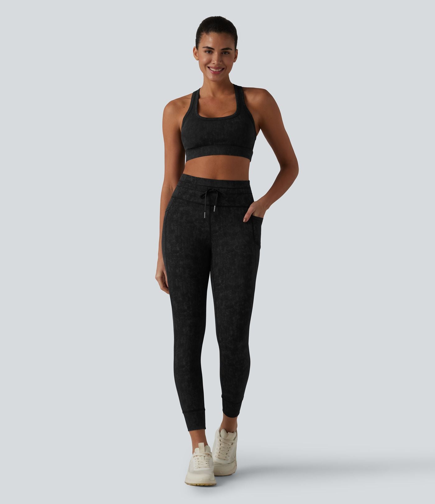 Brassière de sport col U dos nageur maintien léger