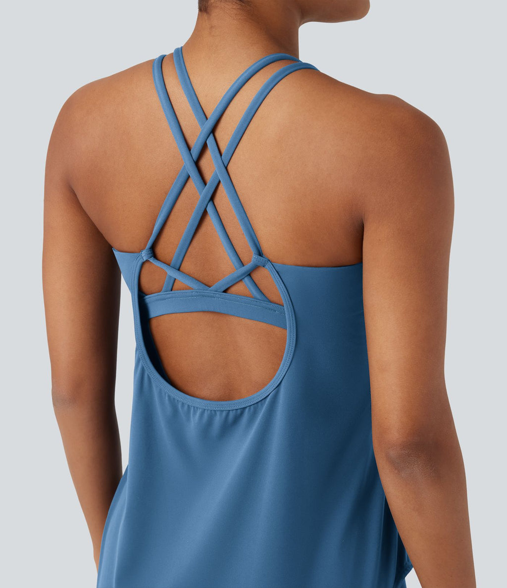 Débardeur running Halara UltraSculpt™ col rond dos croisé bonnets E-G