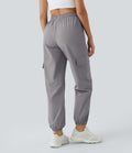 Jogging Cargo Casual à Taille Mi-Haute Cordon de Serrage et Poches Latérales