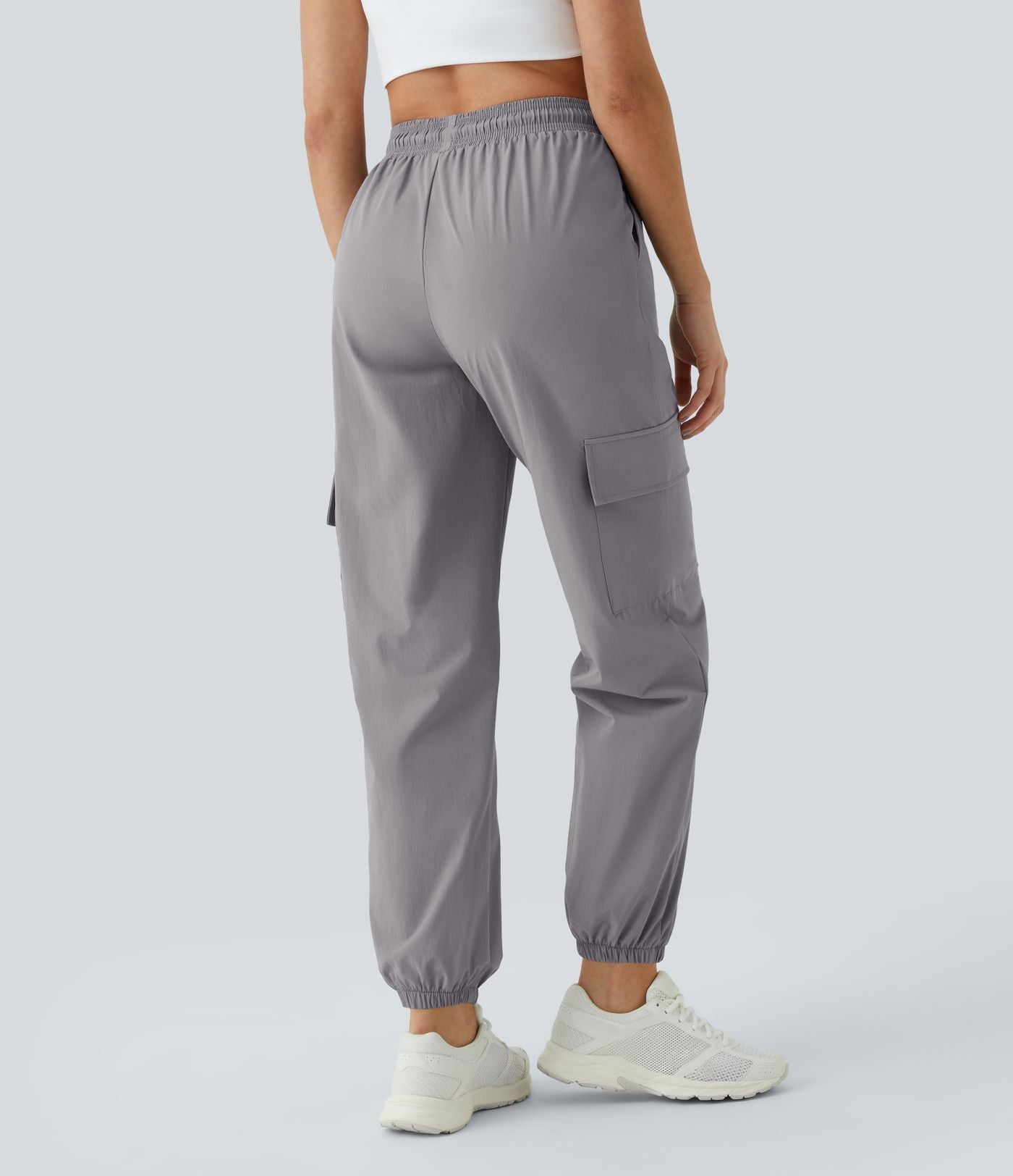Jogging Cargo Casual à Taille Mi-Haute Cordon de Serrage et Poches Latérales