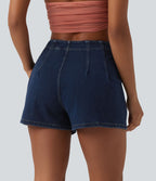 Halara Flex™ Short en denim taille haute 7,5 cm avec poches