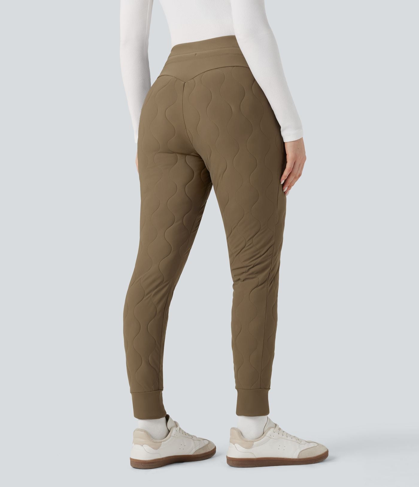 Jogging matelassé casual PuffFlex taille haute avec cordon de serrage et poches