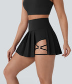 Jupe-short de danse mini Breezeful™ à taille haute, plissée, 2-en-1, avec poches latérales et arrière, ourlet asymétrique et séchage rapide