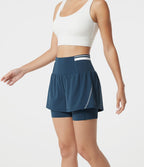 Short d’entraînement 2-en-1 SoftlyZero™ Airy réfléchissant taille très haute gainant effet frais 12,5 cm avec poches
