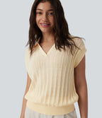 Pull de travail col polo manches courtes