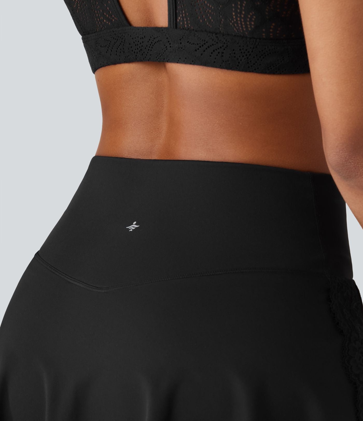 Jupe de golf mini 2-en-1 SoftlyZero™ Airy taille haute croisée à effet frais InstantCool avec ourlet en dentelle et poches, protection solaire UPF50+