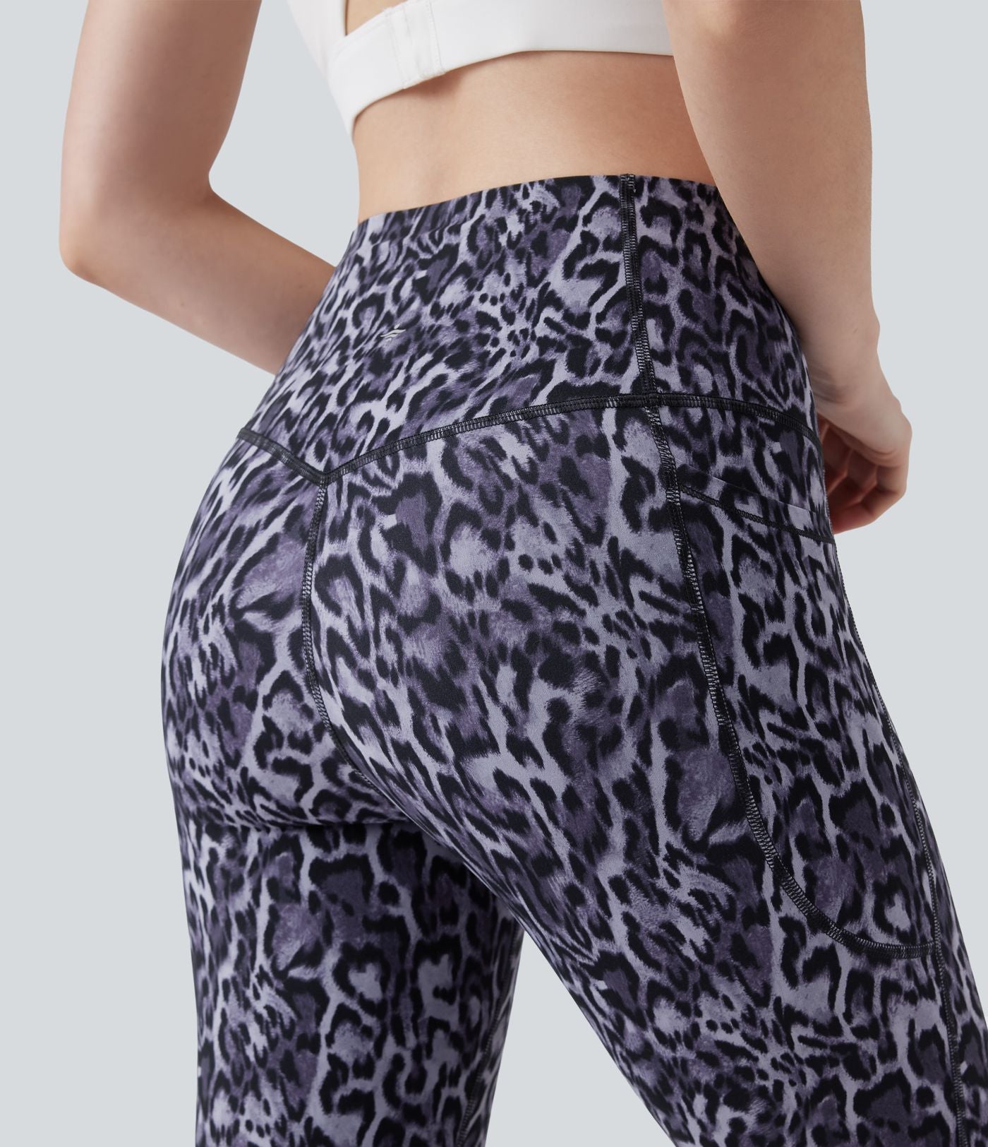 Legging de yoga gainant taille haute imprimé léopard avec poches Halara UltraSculpt™