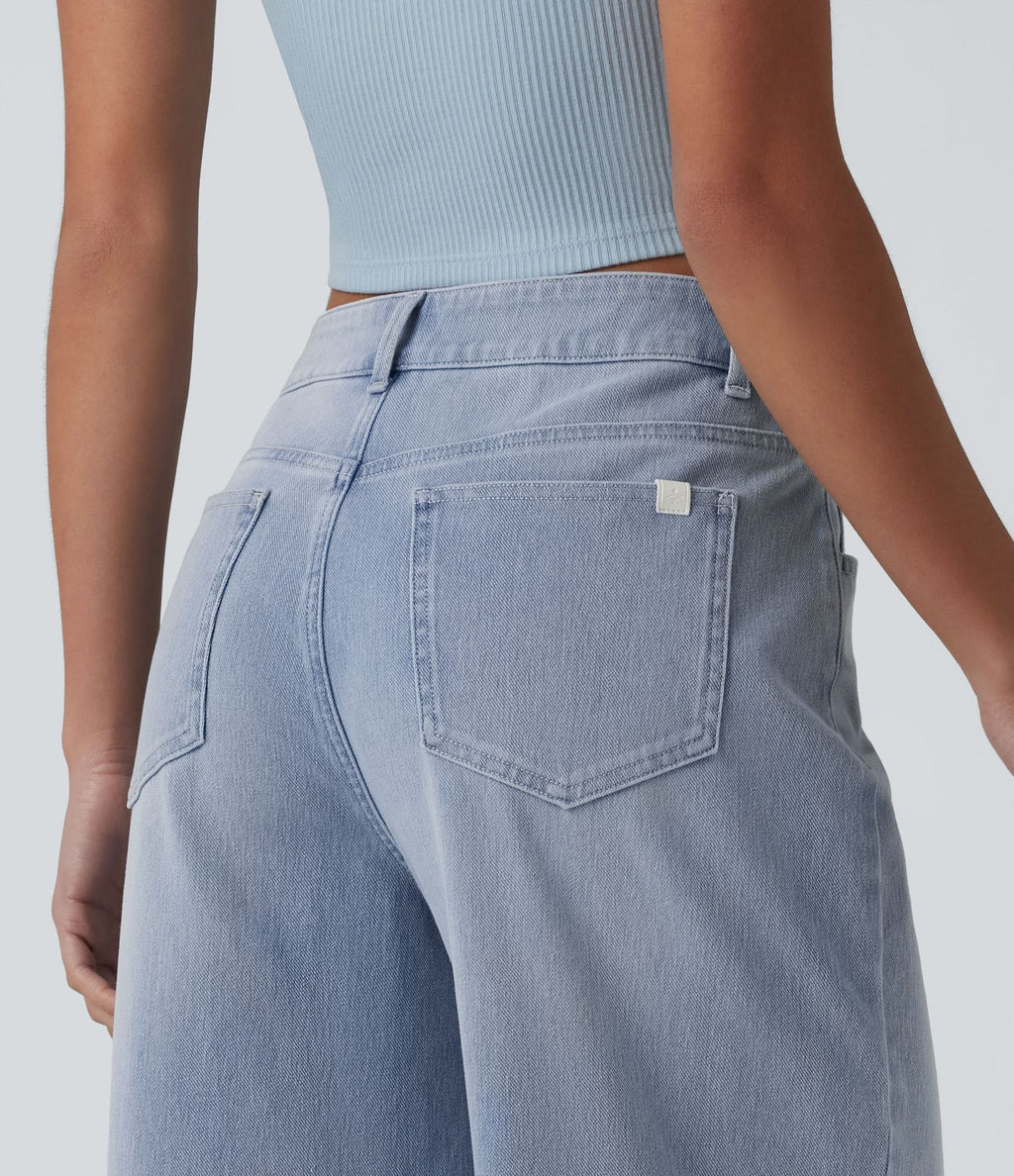 Jean large décontracté Halara Flex™ asymétrique taille mi-haute avec poches