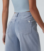 Jean large décontracté Halara Flex™ asymétrique taille mi-haute avec poches