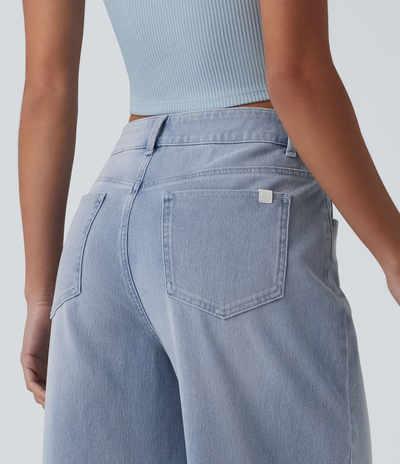 Jean large décontracté Halara Flex™ asymétrique taille mi-haute avec poches