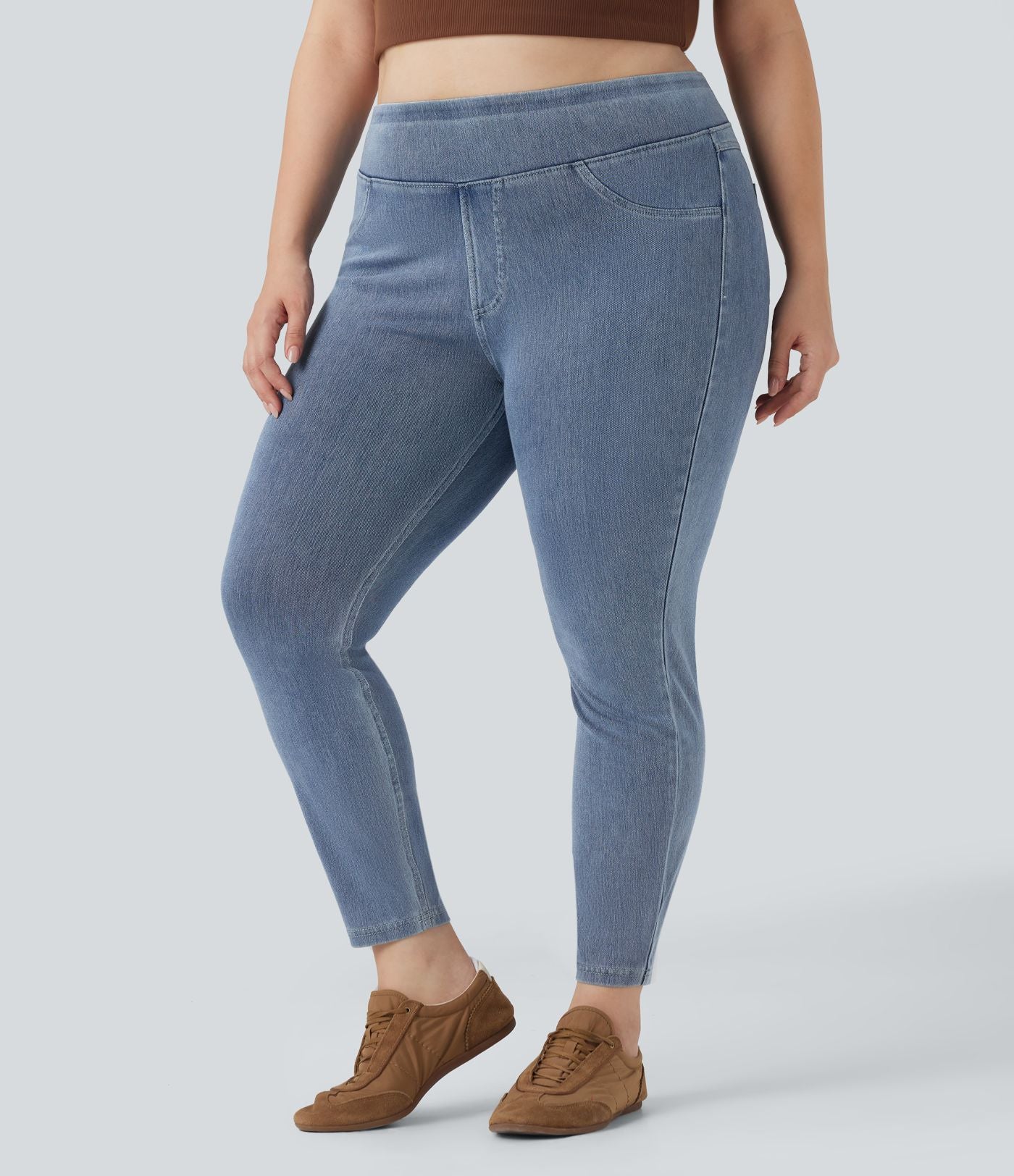 Halara Flex™ Jegging Casual Taille Haute Tricot Extensible Poche Latérale Arrière Grande Taille