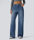 Jean large Halara Flex™ taille basse color block avec poches