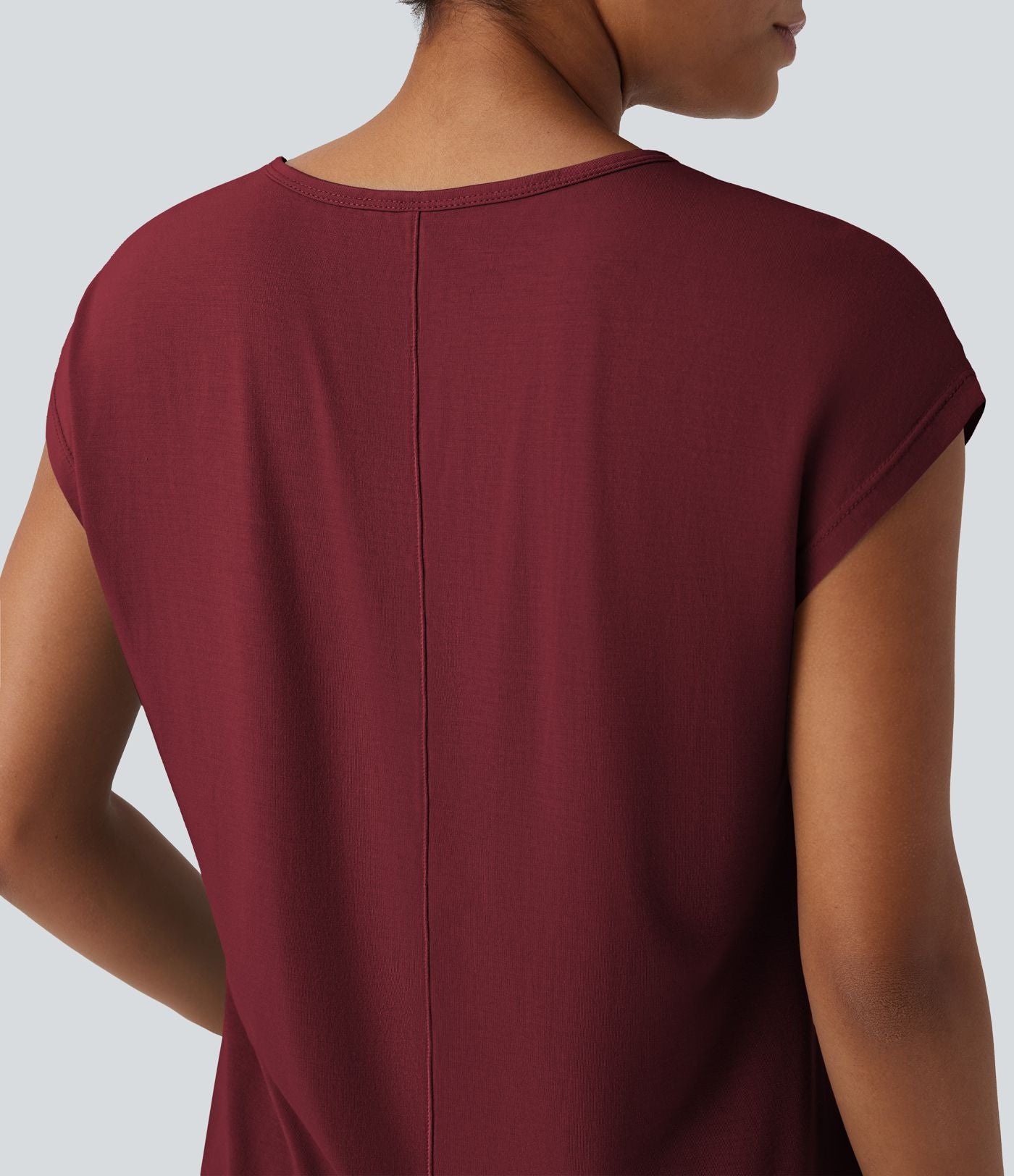 T-shirt casual col V manches courtes