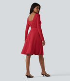 Robe midi SoftlyZero™ Airy 2-en-1 effet frais InstantCool à manches longues, coupe portefeuille et poches
