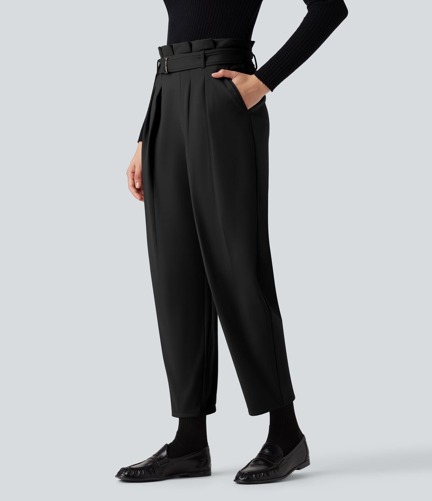 Pantalon tailleur SoftlyZero™ Plush Thermal fuselé ceinturé taille très haute avec poches