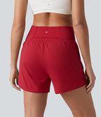 Short de yoga SoftlyZero™ Airy croisé taille haute 2-en-1 effet frais InstantCool 12,5 cm avec poches