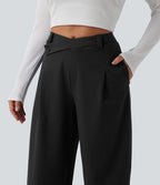 Pantalon tailleur fuselé Halara Flex™ DayStretch taille haute asymétrique avec poches