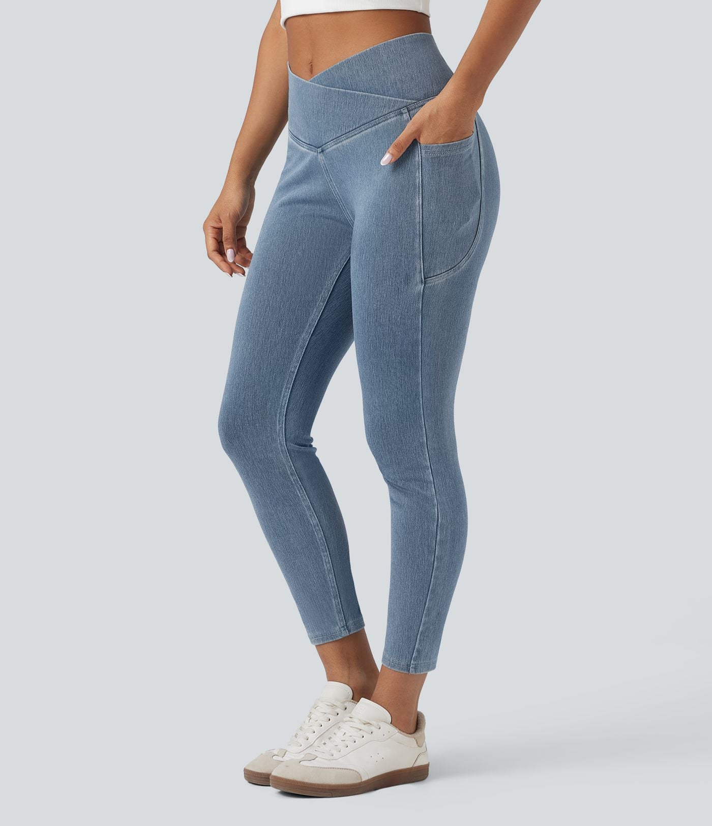 Halara Flex™ Jegging Travail Tricoté Extensible Lavé Poche Latérale Croisée