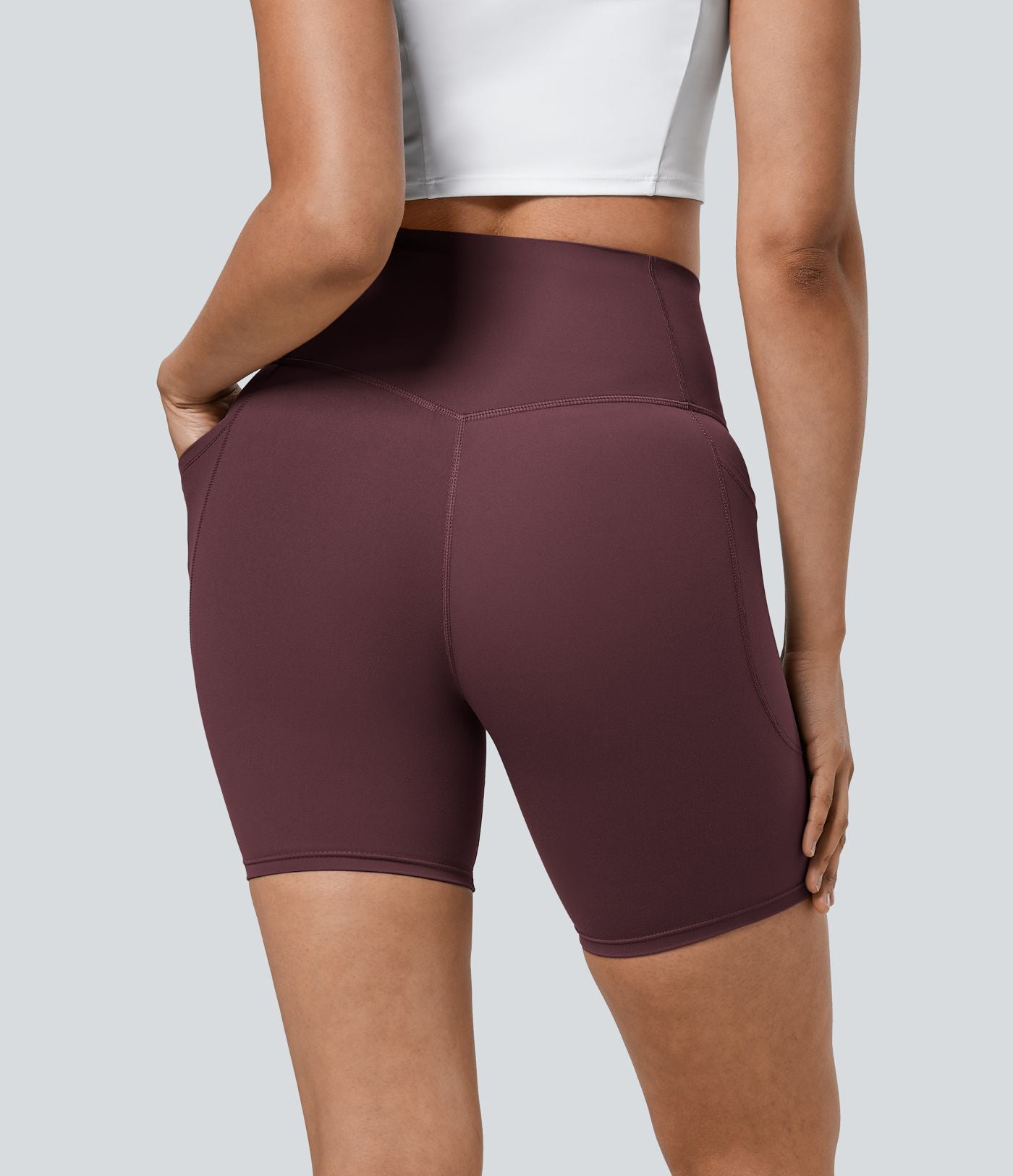Short cycliste 17,5 cm d'entraînement gainant taille haute avec poches Halara UltraSculpt™