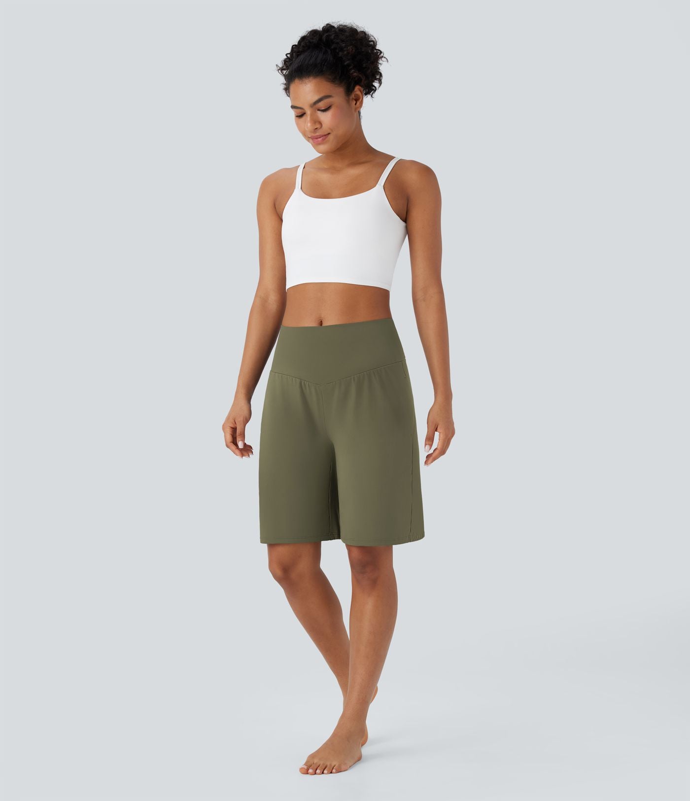 Bermuda SoftlyZero™ Airy de yoga taille haute avec poches multiples et effet frais InstantCool