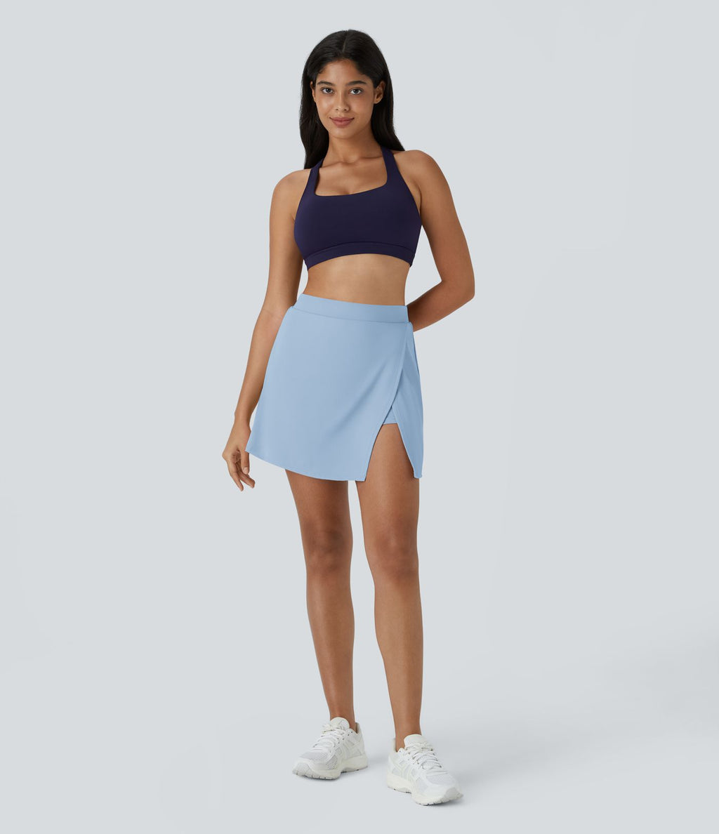Softlyzero™ Airy Jupe Tennis Toucher Frais 2 en 1 avec Coupe Latérale et Poche Latérale - Pureté - UPF50+