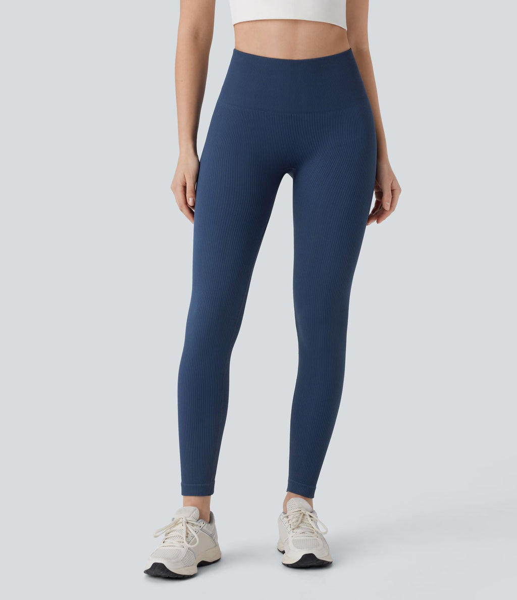 Legging de yoga 7/8 sans couture Seamless gainant et sculptant à taille haute