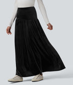 Jupe longue casual trapèze velours taille haute