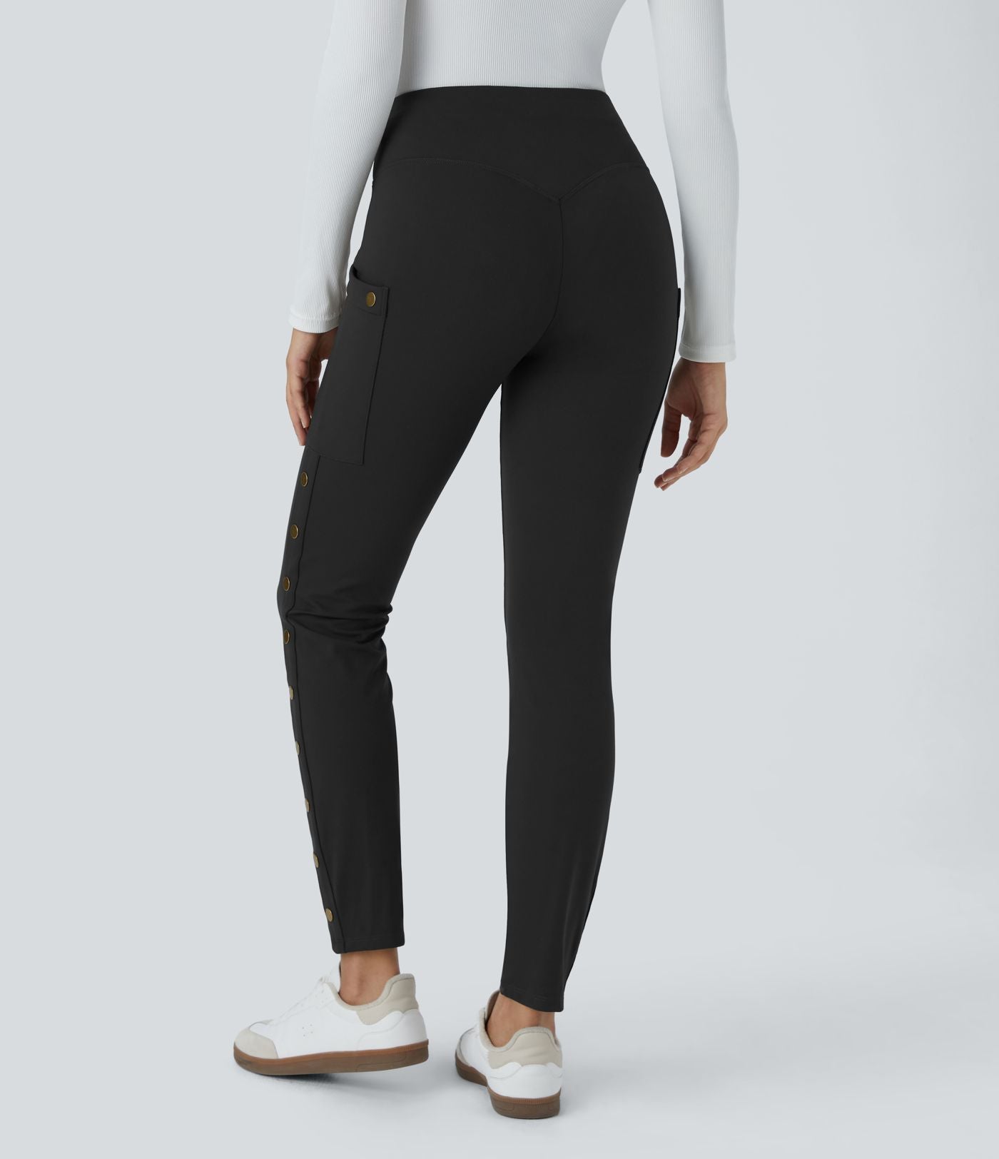 Pantalon taille haute ajusté longueur cheville avec poches décoratives DayStretch