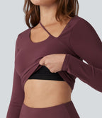 Haut de yoga SoftlyZero™ Plush push-up asymétrique à manches longues