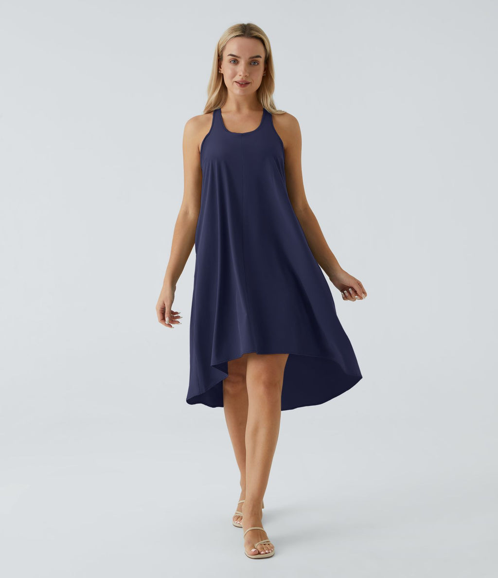 Robe décontractée mi-longue Breezeful™ dos nageur poche latérale fluide asymétrique séchage rapide A-C