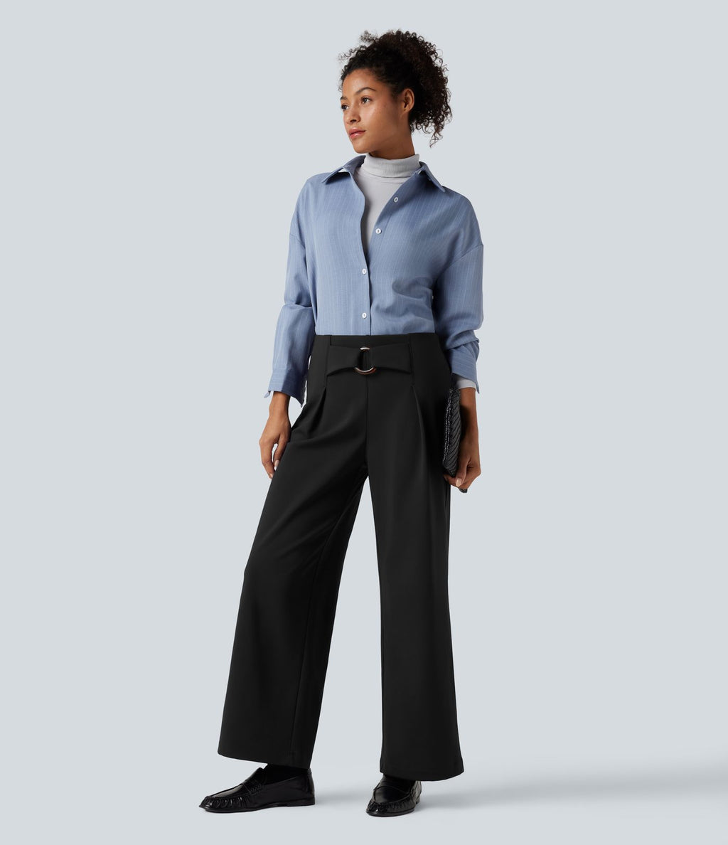 Pantalon tailleur thermique SoftlyZero™ Plush coupe droite taille mi-haute avec poches