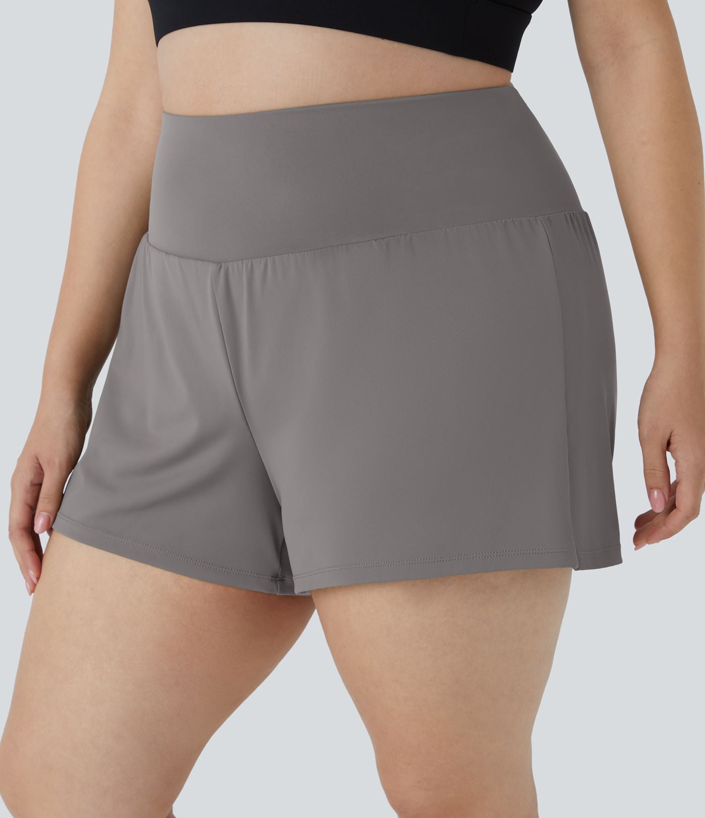 Short 8,8cm Sport Grande Taille 2 en 1 avec Poches Arrière et Poches Latérales Cachées