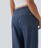 Jogging taille basse Halara Flex™ jambes larges, effet sparkle, avec poches