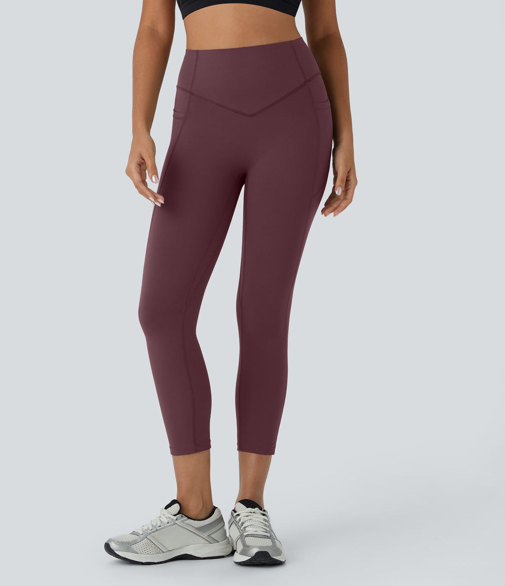 Legging corsaire d'entraînement gainant galbant taille haute avec effet scrunch et poches Halara UltraSculpt™