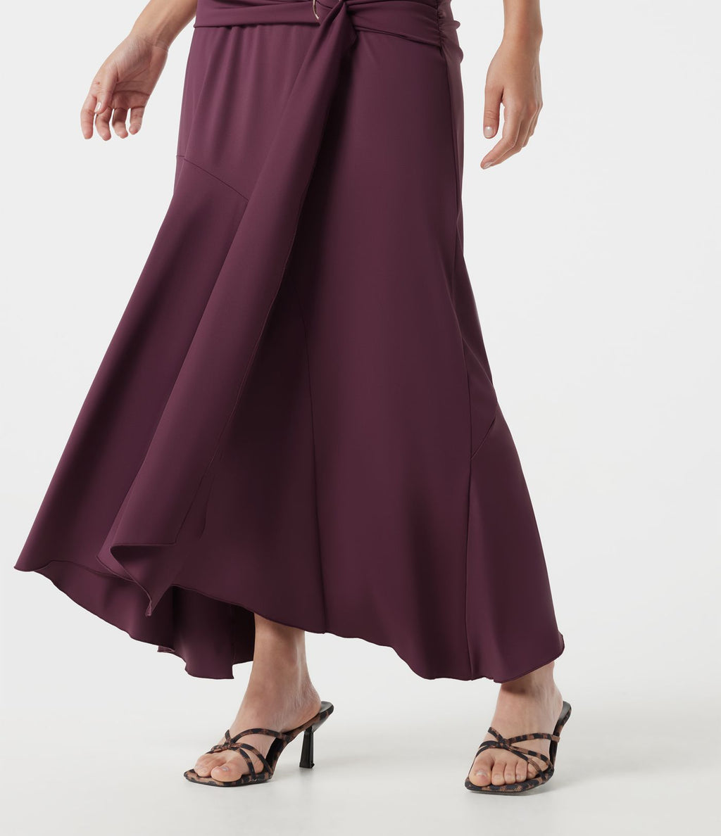 Jupe de soirée maxi taille mi-haute froncée coupe sirène