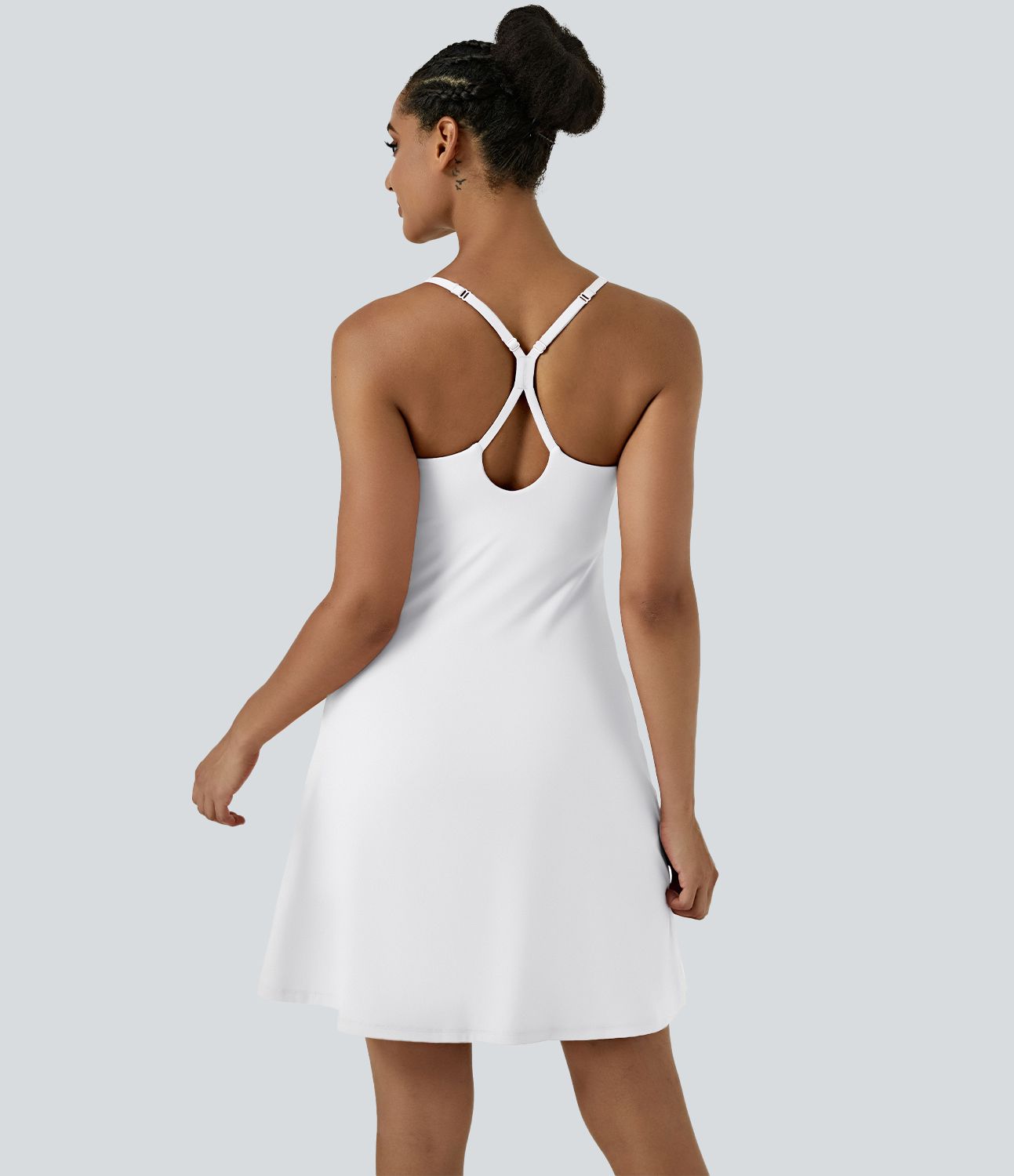Softlyzero™ Airy Robe Sport de Yoga Plus Longue Dos Nu Découp Bretelles Réglables et Poches