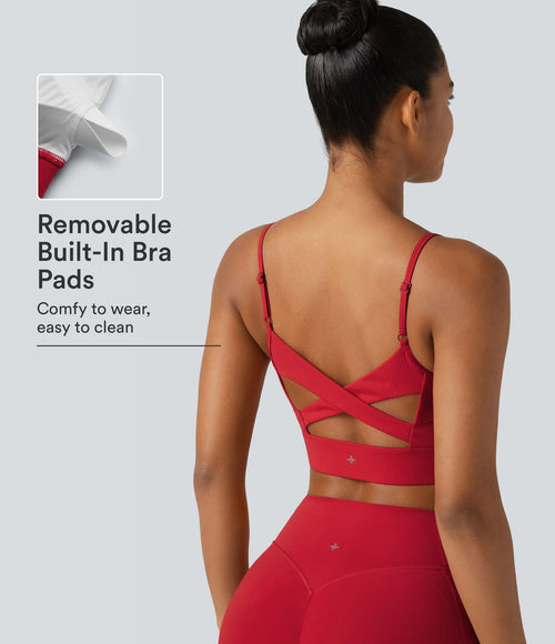 Brassière de sport et de yoga Halara UltraSculpt™ côtelé à maintien léger