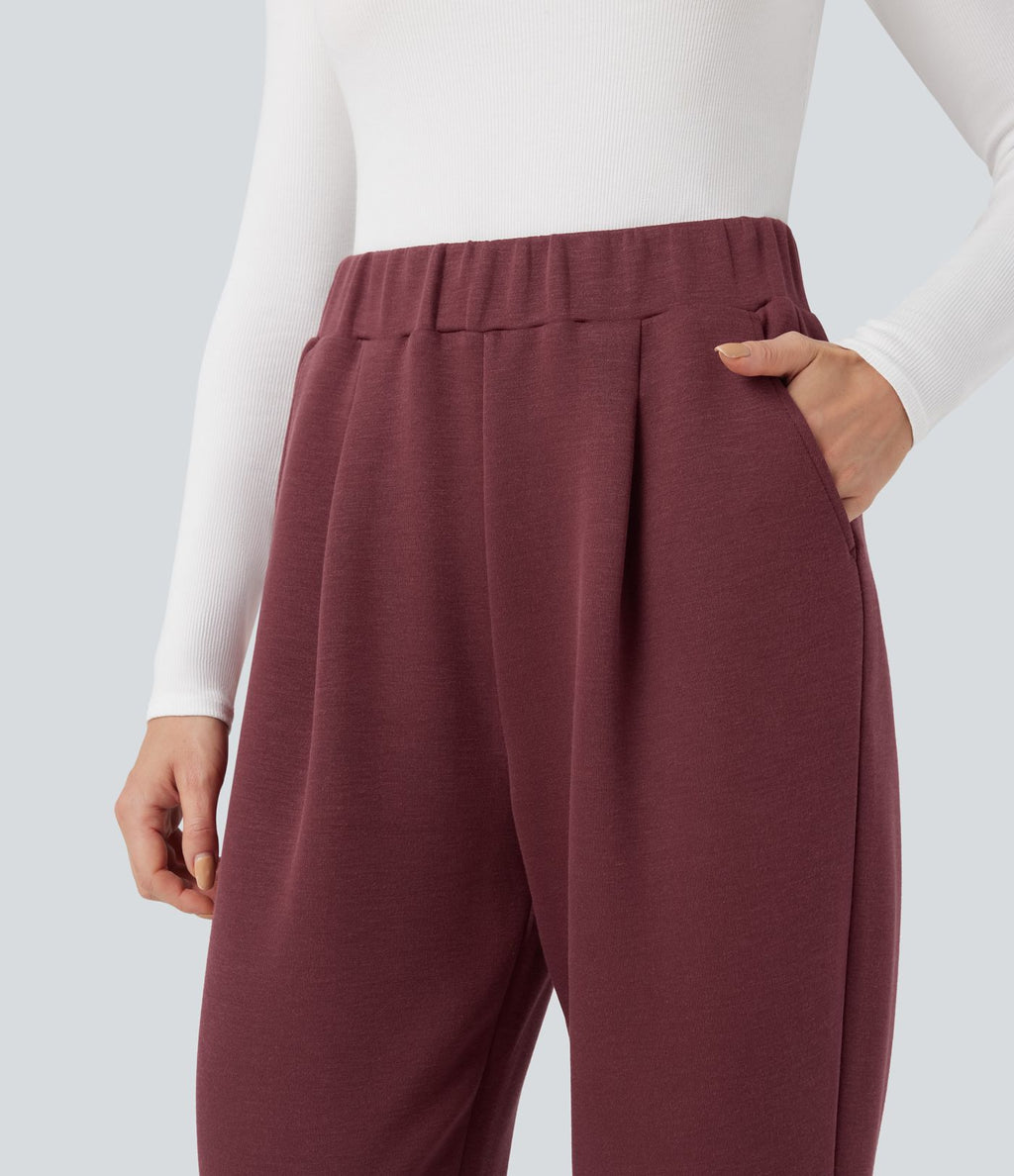 Pantalon décontracté SpacerTek™ taille haute, coupe fuselée avec poches