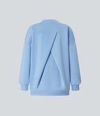 Sweat-shirt décontracté en polaire, col rond, manches longues, poches latérales, coupe oversize