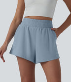 Short sport 2-en-1 taille haute réfléchissant à séchage rapide Breezeful™ avec poches