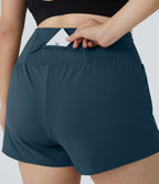 Short 8,8cm Sport Grande Taille 2 en 1 avec Poches Arrière et Poches Latérales Cachées