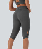 Leggings corsaire de yoga à taille haute, découpes, détails torsadés, séchage rapide et poche