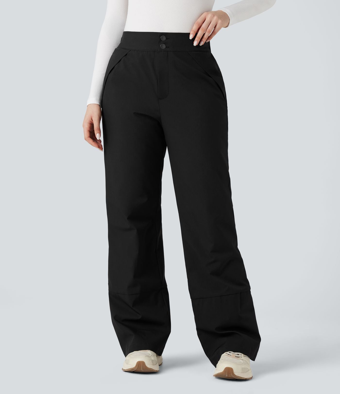 Pantalon randonnée chauffant bootcut taille haute avec poches