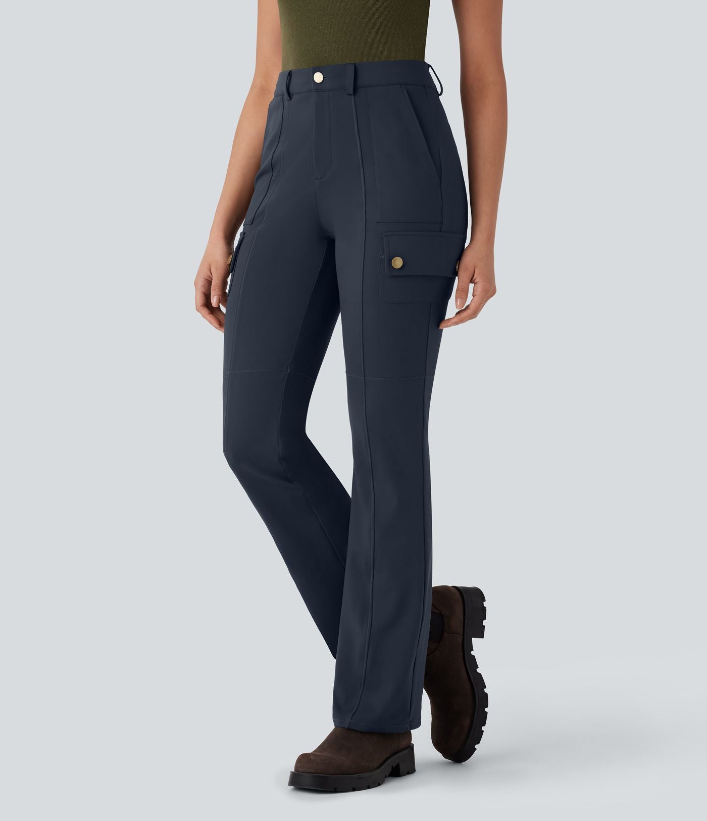 Pantalon cargo bootcut randonnée taille moyenne DayStretch avec poches